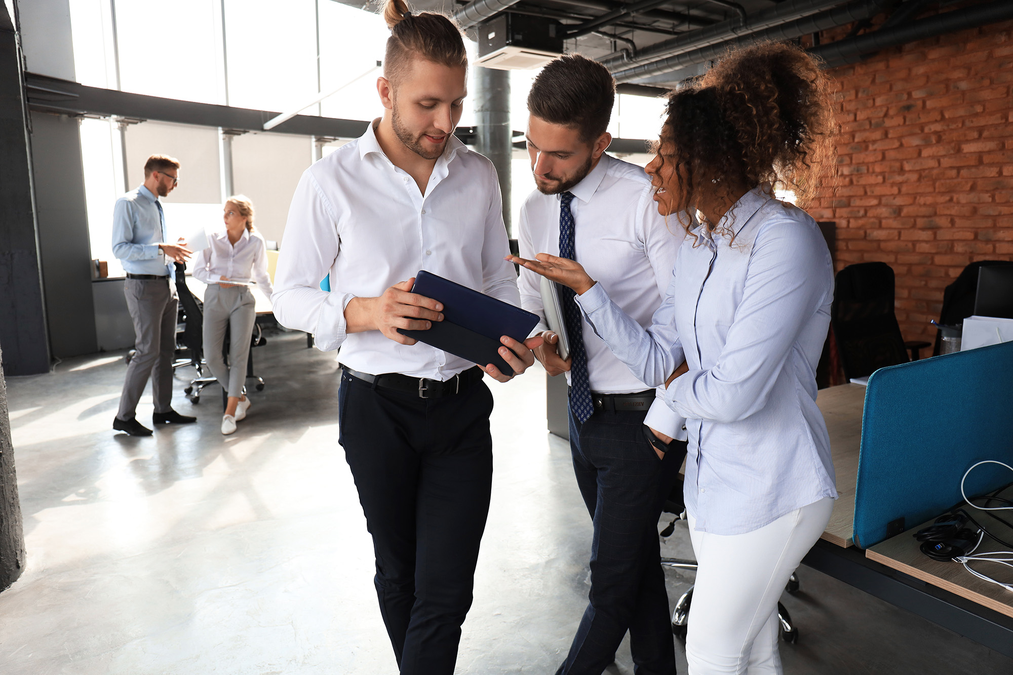 Group Of Modern Business People Standing