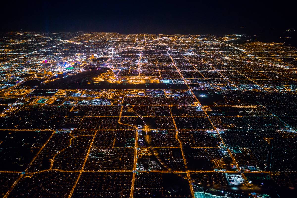 Aerial view of Las Vegas