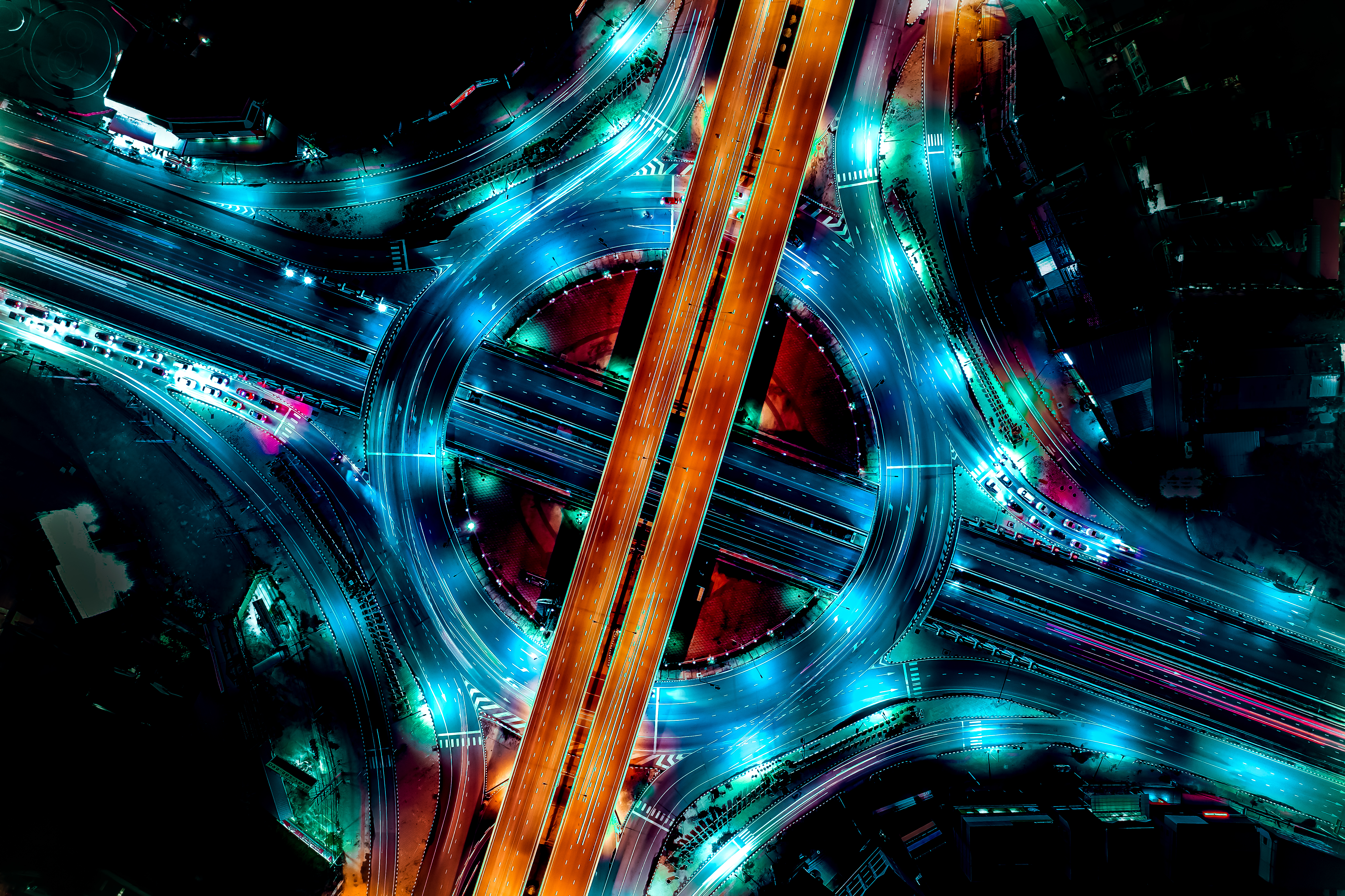 Transportation with Expressway, Road and Roundabout Transportation with Expressway, Road and Roundabout