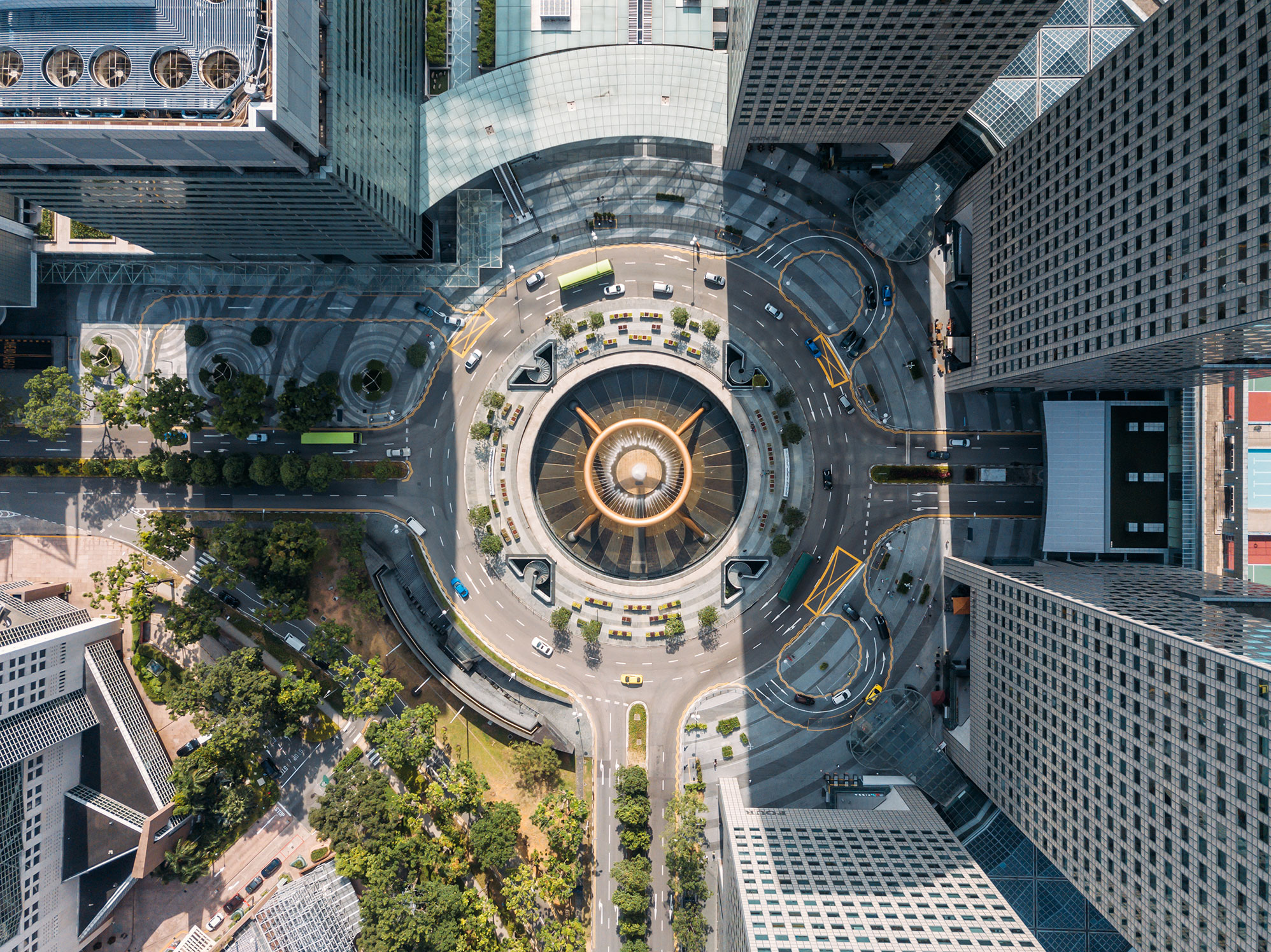 Top view of the Fountain of Wealth in Singapore
