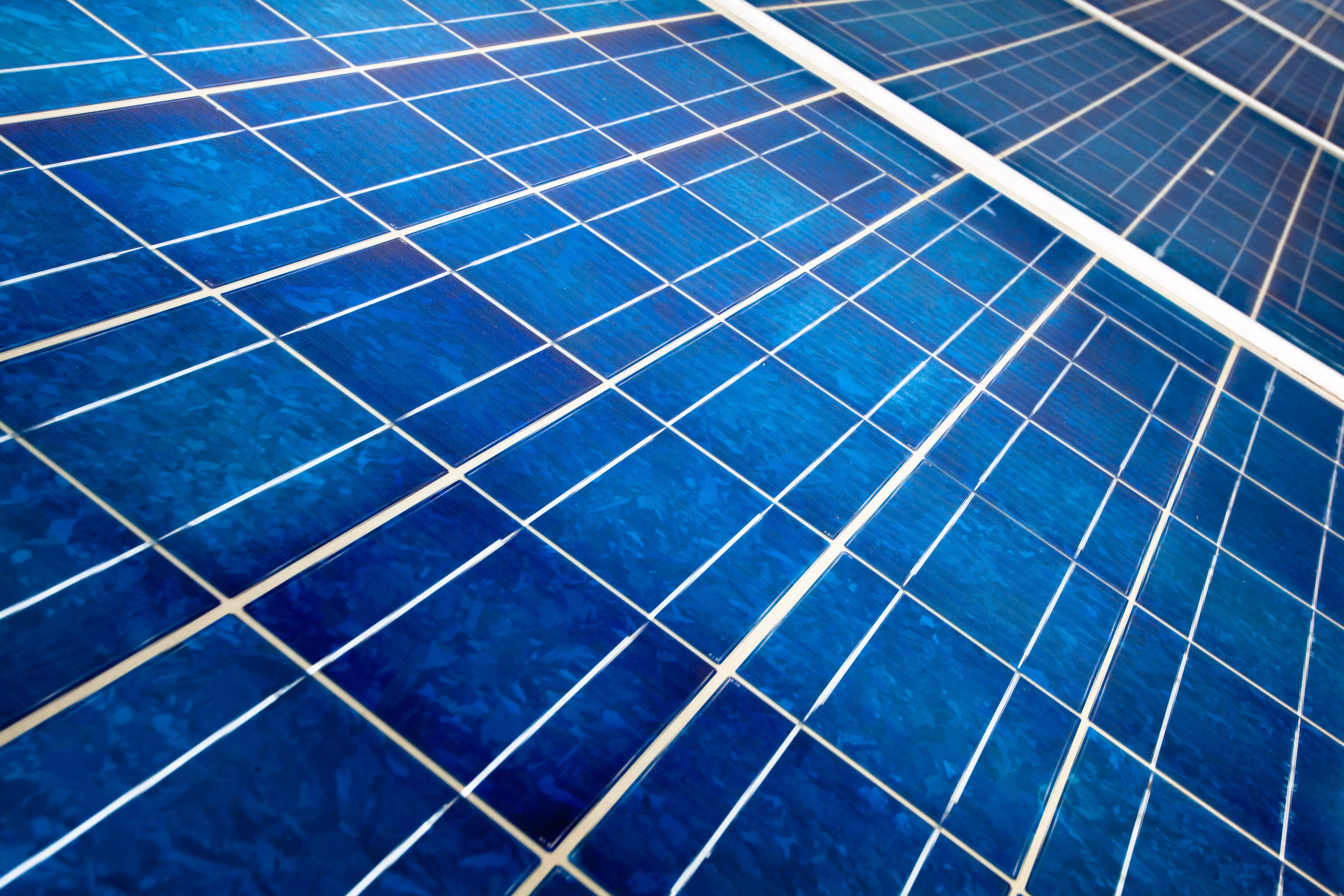 Up-close of solar panels