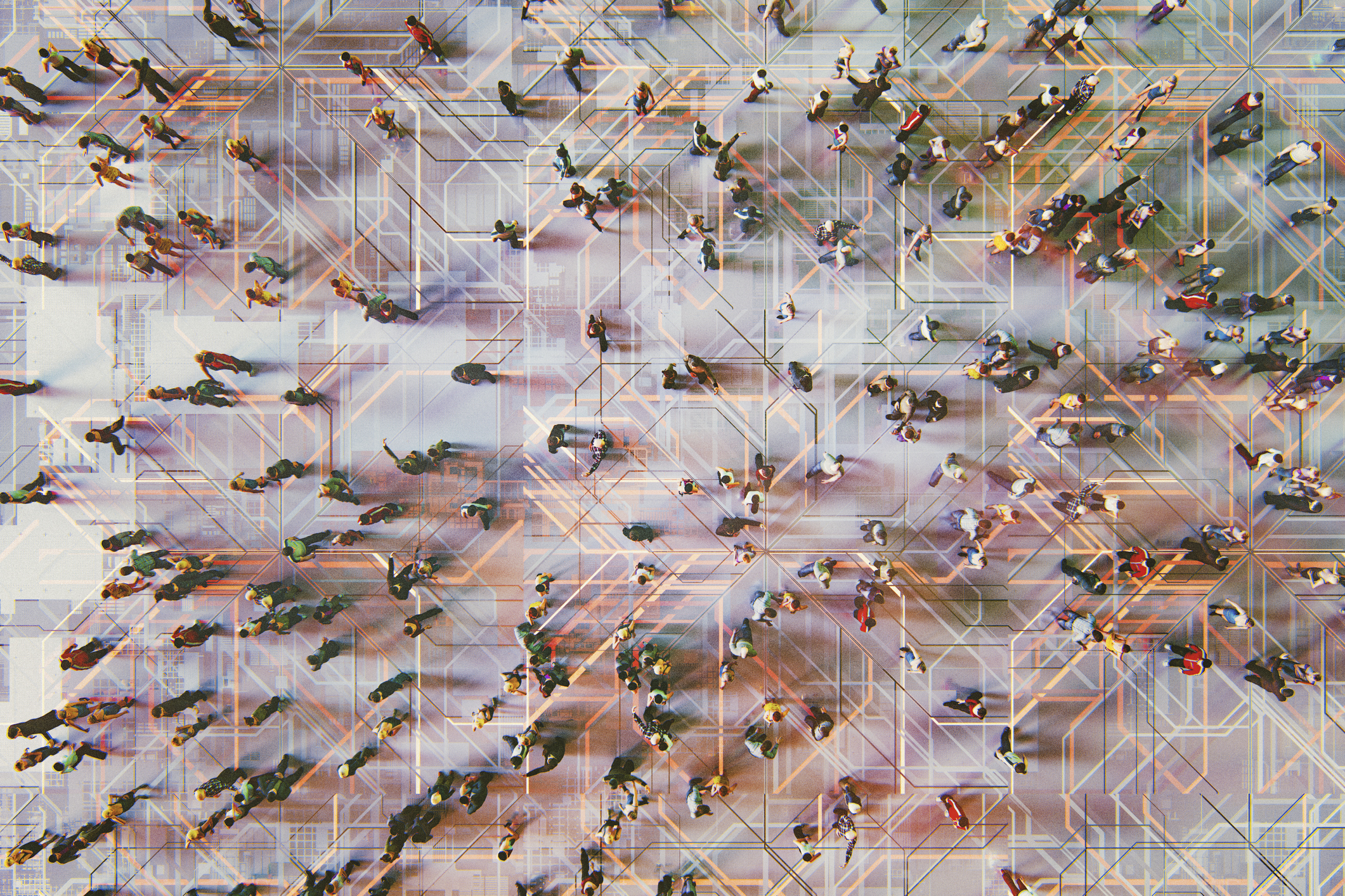 Aerial view of people